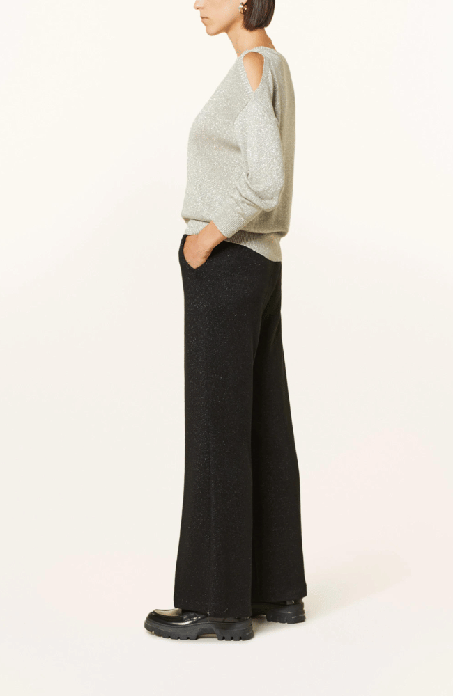 AVA WIDE LEG PANT with GLITTER THREAD-CAMBIO-FLOW by nicole