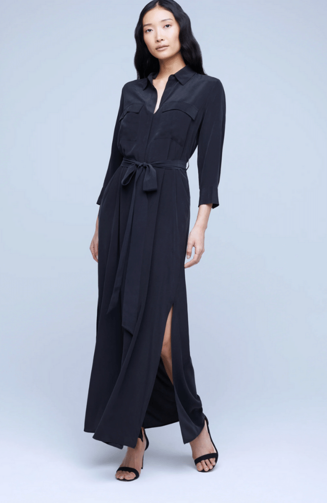 CAMERON SHIRT DRESS - BLACK-L' AGENCE-FLOW by nicole