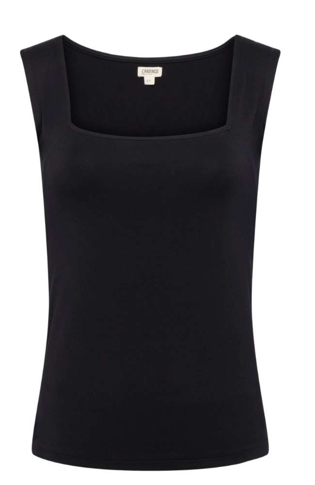 KAELI SQUARE NECK TOP in BLACK-L&#39; AGENCE-FLOW by nicole