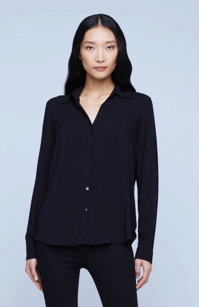 NINA BLOUSE in BLACK-L' AGENCE-FLOW by nicole