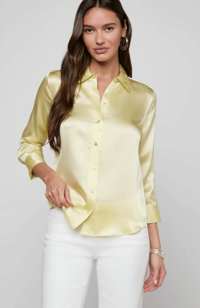 DANI SILK BLOUSE in LEMON SORBET-L'AGENCE-FLOW BY NICOLE CANADA