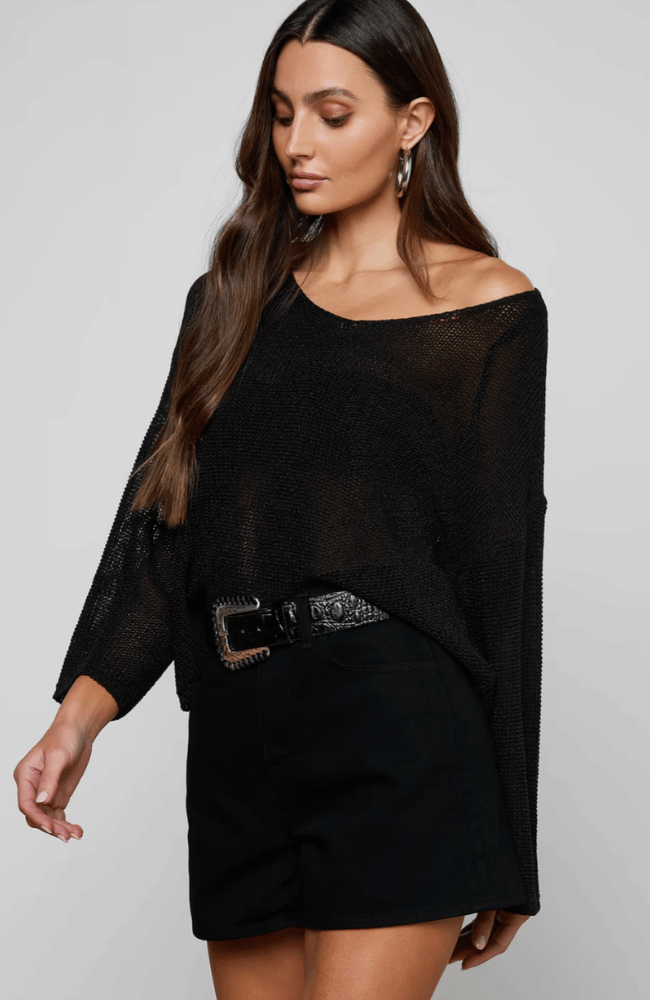 ETHAN KNIT PULLOVER in BLACK-L'AGENCE-FLOW BY NICOLE CANADA