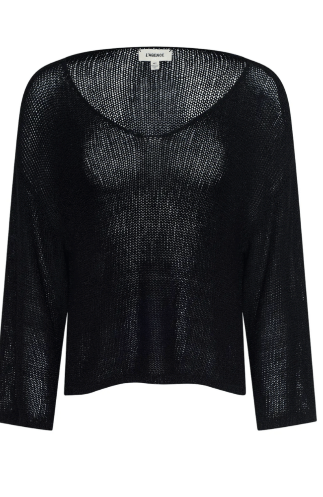 ETHAN KNIT PULLOVER in BLACK-L'AGENCE-FLOW BY NICOLE CANADA