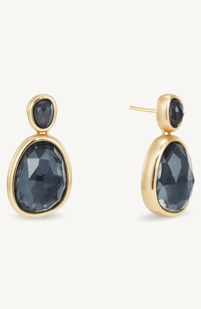 CALA DROP EARRINGS in IRIDESCENT HEMATITE