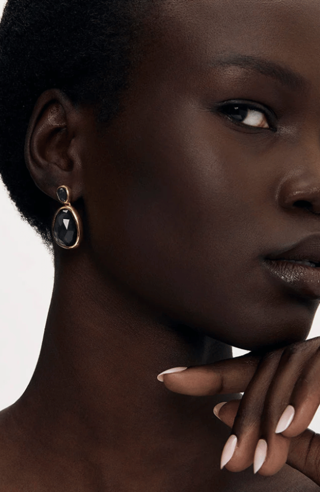 CALA DROP EARRINGS in IRIDESCENT HEMATITE