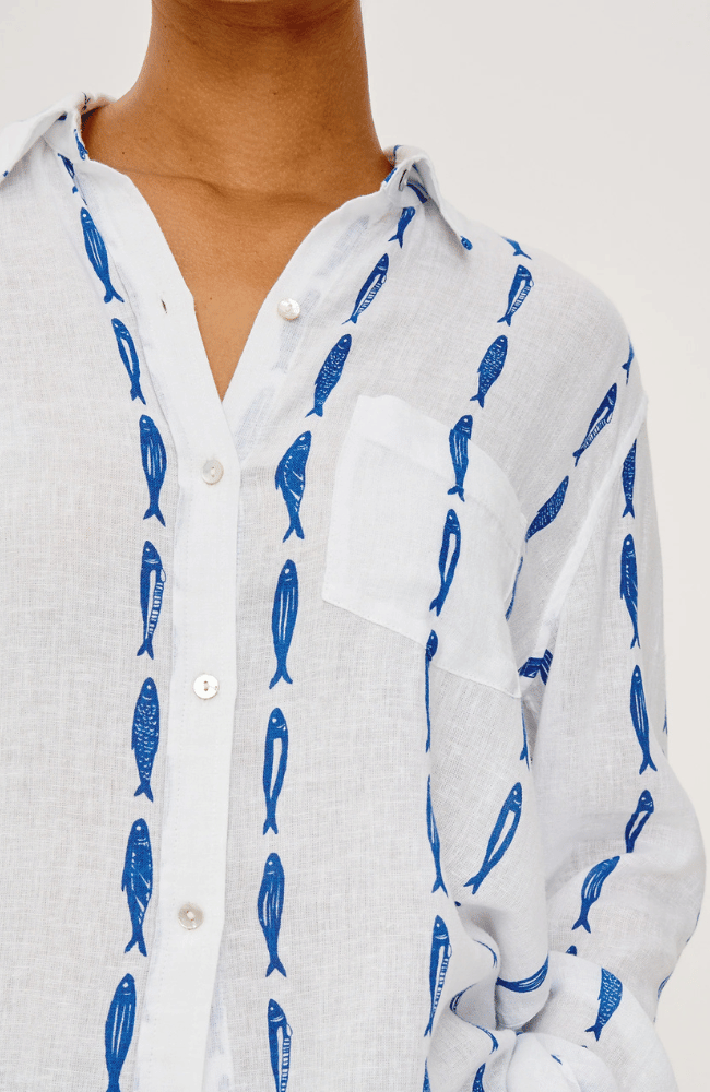 CHARLI LINEN SHIRT in SARDINES