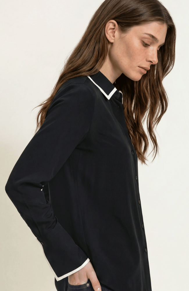 NEW VOYAGE BLOUSE with WHITE PIPING