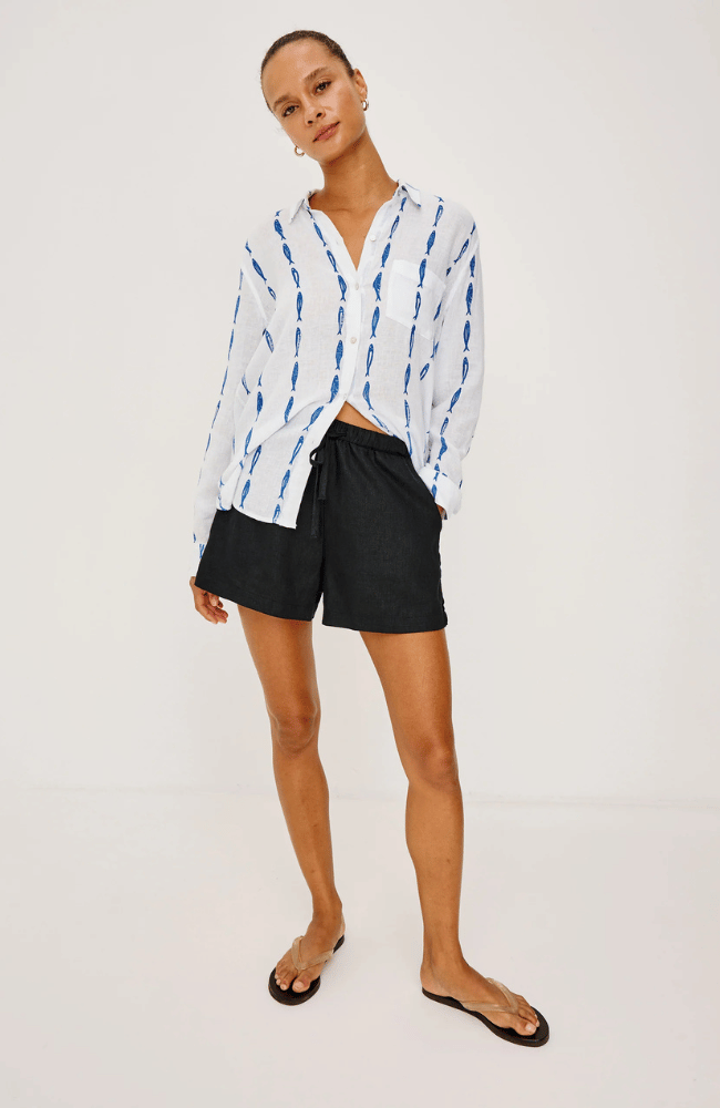 CHARLI LINEN SHIRT in SARDINES