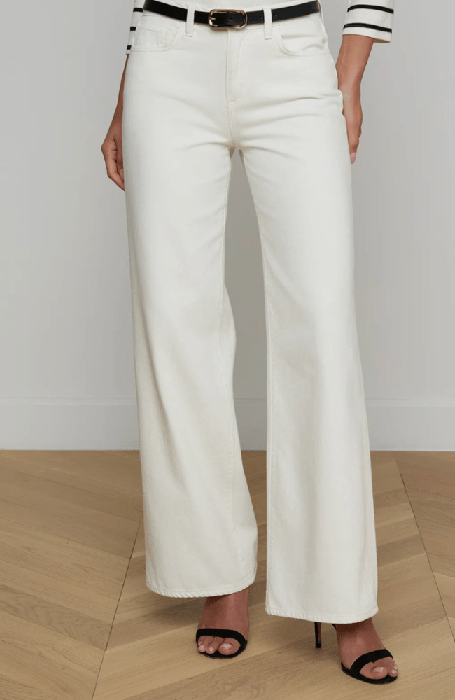 ALICENT HIGH RISE SNEAKER WIDE LEG JEAN in LIGHT ECRU-L'AGENCE-FLOW BY NICOLE CANADA