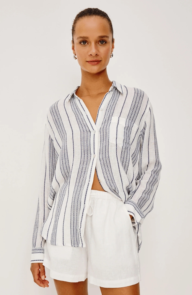 CHARLI LINEN SHIRT in SALINO STRIPE