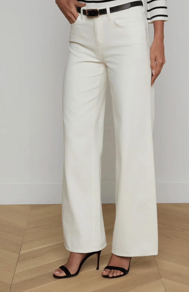 ALICENT HIGH RISE SNEAKER WIDE LEG JEAN in LIGHT ECRU-L'AGENCE-FLOW BY NICOLE CANADA