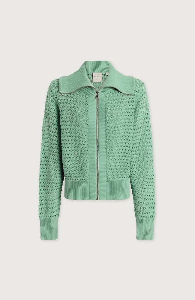 ELOISE FULL ZIP KNIT in DUSTY JADE GREEN-Varley-FLOW BY NICOLE CANADA