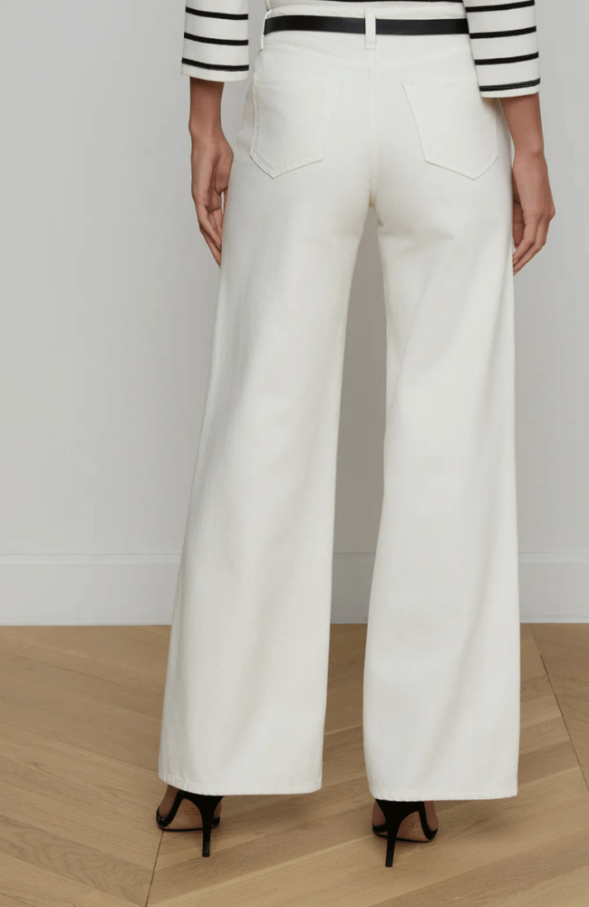 ALICENT HIGH RISE SNEAKER WIDE LEG JEAN in LIGHT ECRU-L'AGENCE-FLOW BY NICOLE CANADA