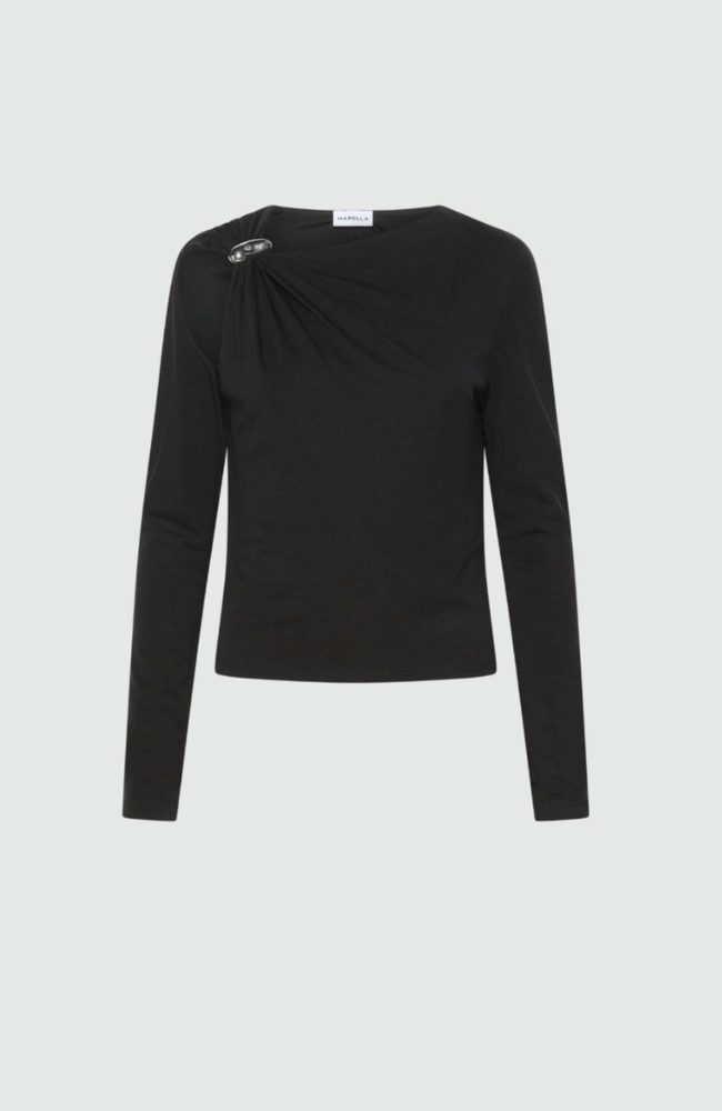 MLLTABACCO METALLIC EMBELLISHED TOP in BLACK