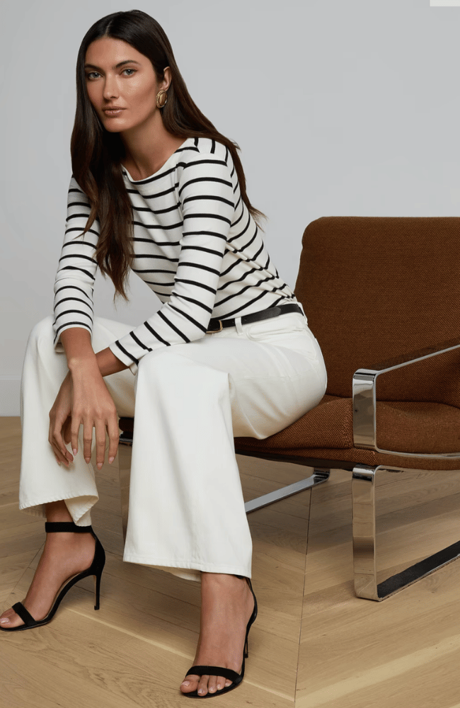 ALICENT HIGH RISE SNEAKER WIDE LEG JEAN in LIGHT ECRU-L'AGENCE-FLOW BY NICOLE CANADA