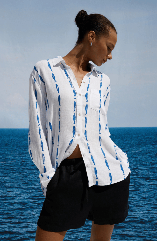 CHARLI LINEN SHIRT in SARDINES