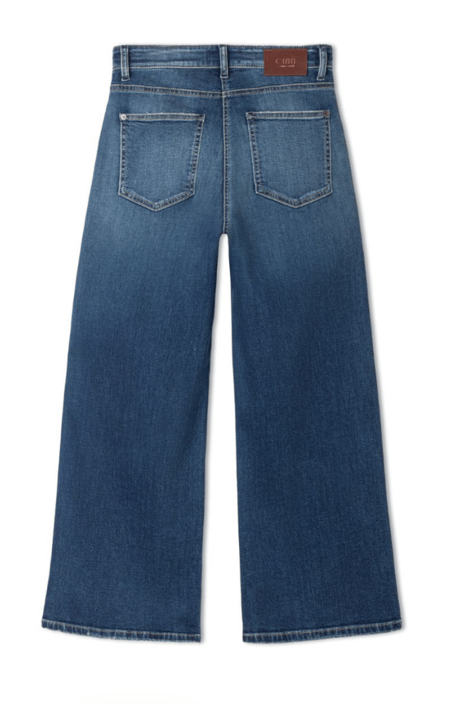 BAGGY ASYMMETRICAL CROSSOVER JEAN in OCEAN  GLOW