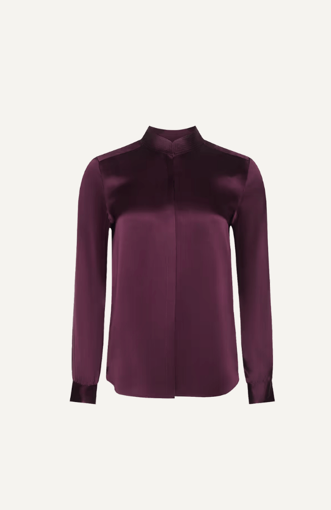 BIANCA SILK BLOUSE in DARK PLUM
