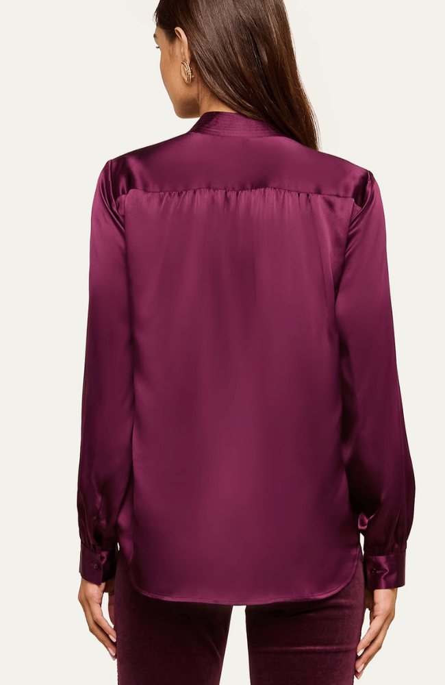 BIANCA SILK BLOUSE in DARK PLUM