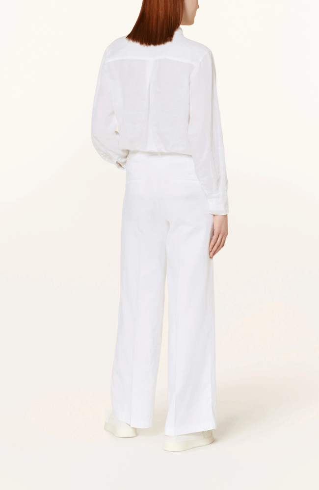 MIRA LINEN PANT in PURE WHITE-CAMBIO-FLOW BY NICOLE CANADA