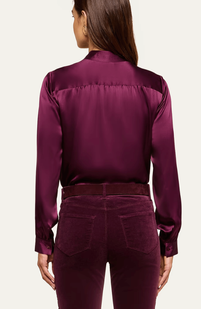 BIANCA SILK BLOUSE in DARK PLUM