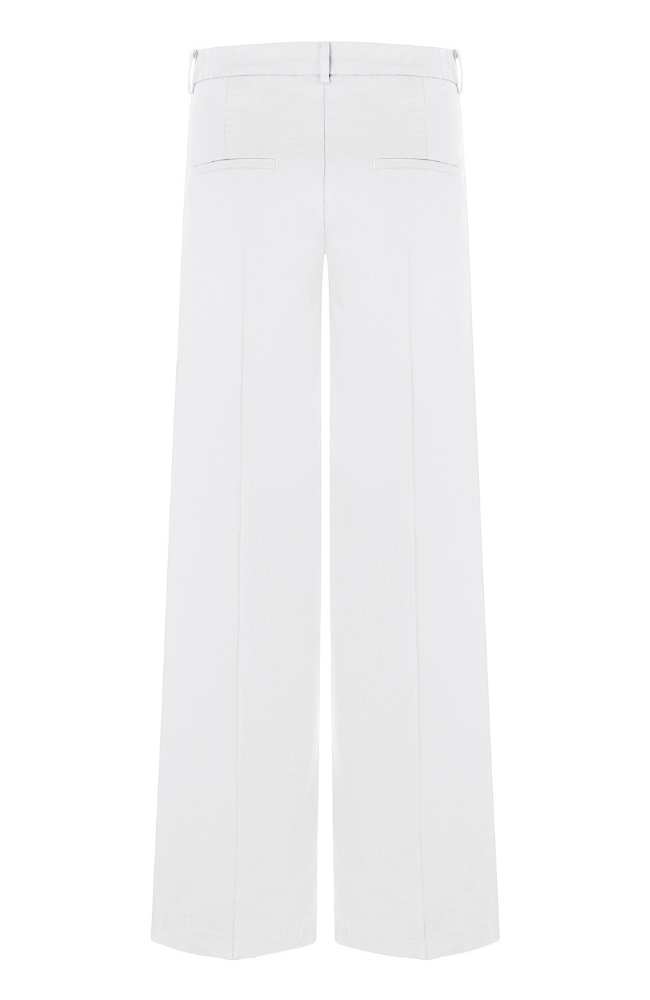 MIRA LINEN PANT in PURE WHITE-CAMBIO-FLOW BY NICOLE CANADA