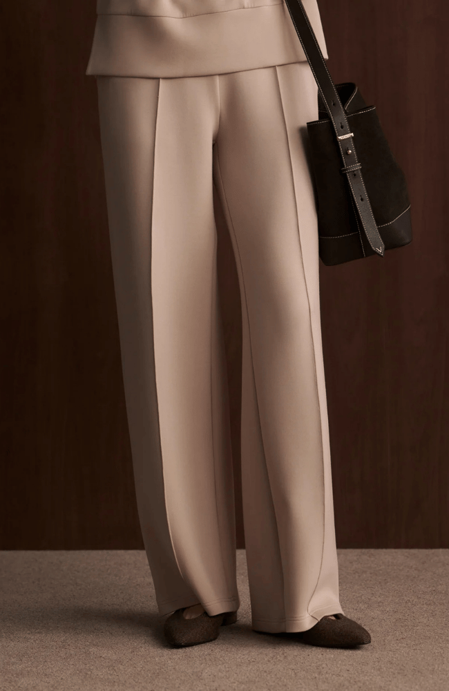 THE WIDE LEG PANT 30' in MUSHROOM