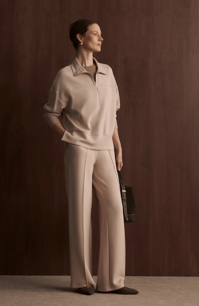 THE WIDE LEG PANT 30' in MUSHROOM