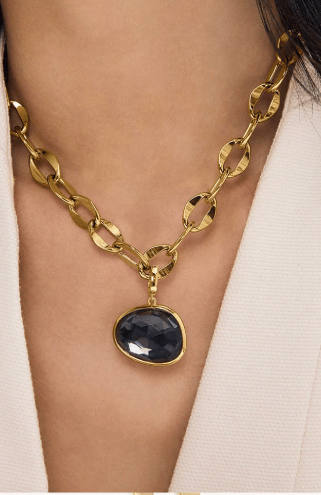 CALA COLLAR NECKLACE in IRIDESCENT HEMATITE