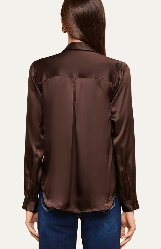 TYLER SILK BLOUSE in DARK JAVA