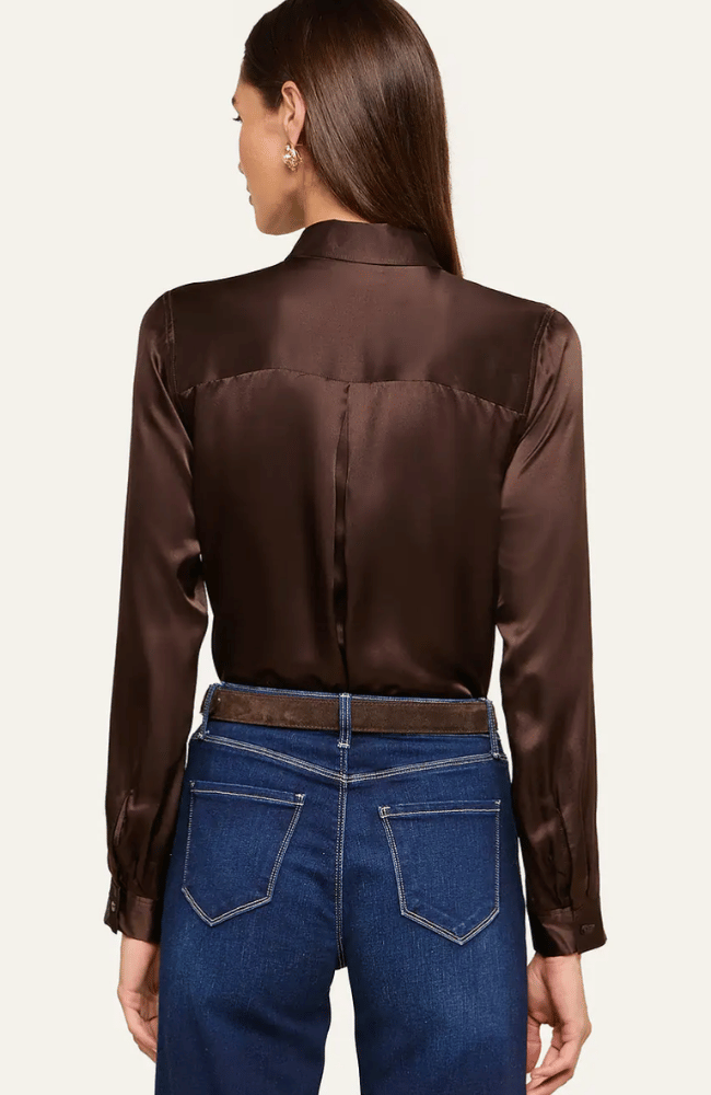 TYLER SILK BLOUSE in DARK JAVA