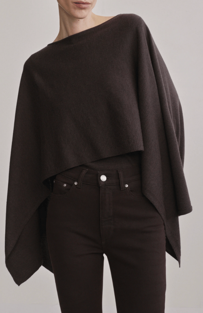 CAPE SWEATER in BROWN