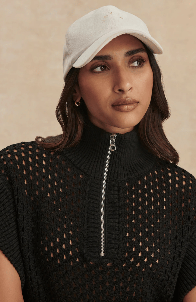 GAINES HALF ZIP KNIT in BLACK