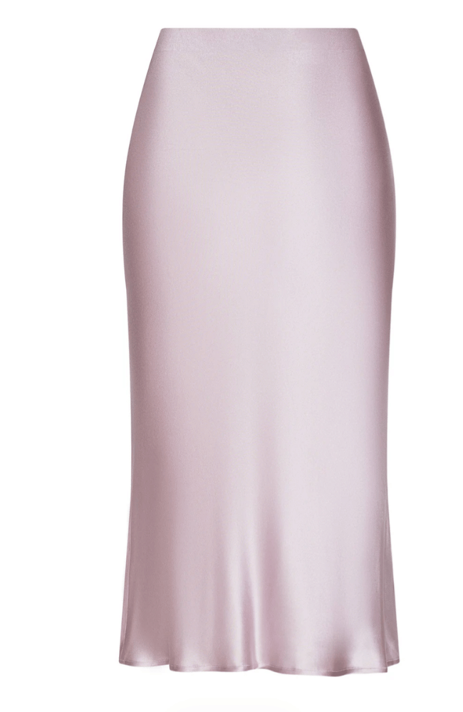 PERIN SILK BIAS MID LENGTH SKIRT in ICY LILAC-L'AGENCE-FLOW BY NICOLE CANADA