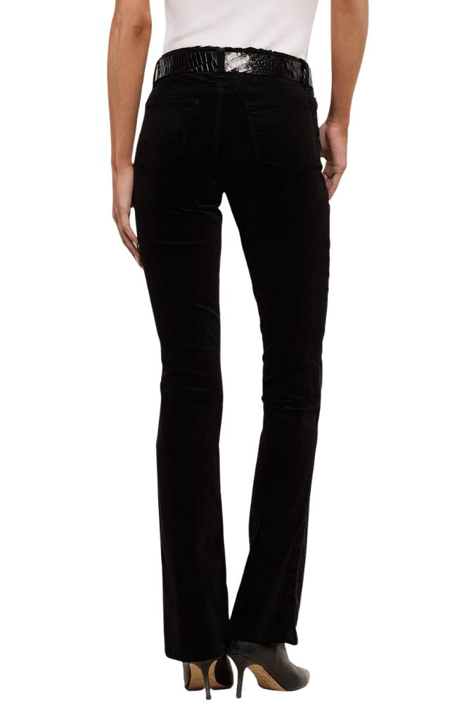 STEVIE STRAIGHT VELVET JEAN in NOIR