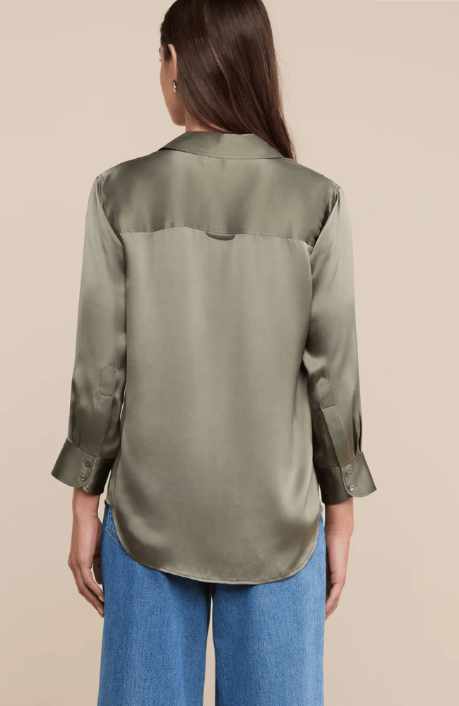 DANI SILK BLOUSE in SMOKEY OLIVE