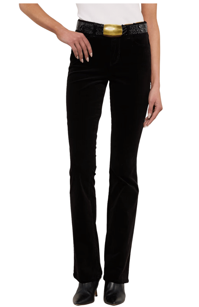 STEVIE STRAIGHT VELVET JEAN in NOIR