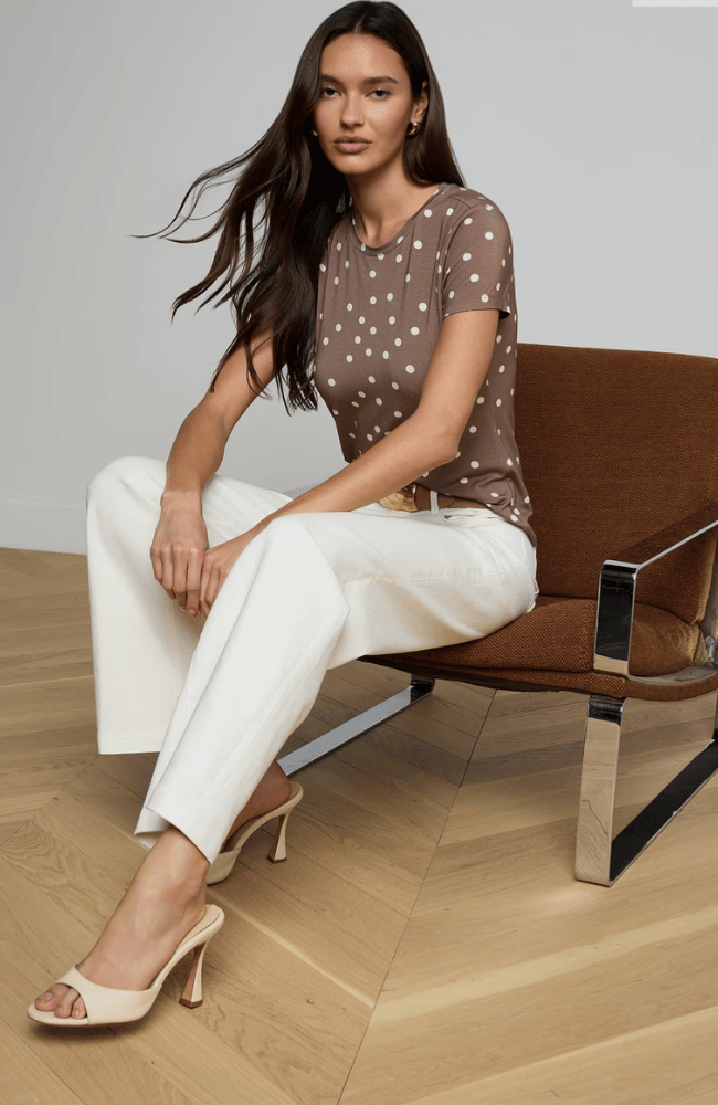 RESSI TEE in POLKA DOT CARDAMOM ECRU-L'AGENCE-FLOW BY NICOLE CANADA