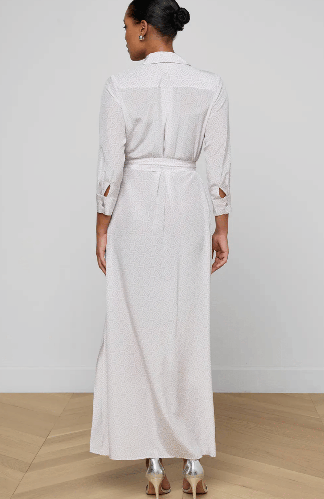 CAMERON LONG SHIRT DRESS in ICY LILAC-L'AGENCE-FLOW BY NICOLE CANADA