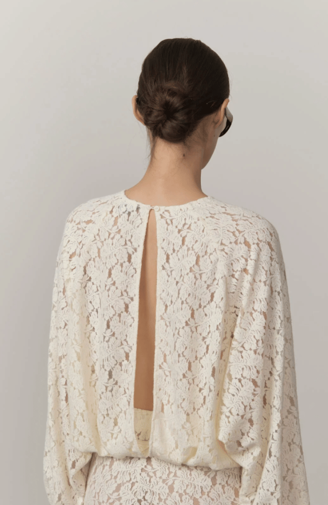 CATERINA LACE BLOUSE in OFF WHITE