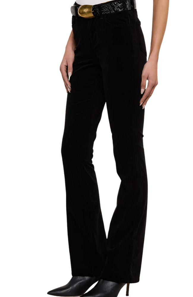 STEVIE STRAIGHT VELVET JEAN in NOIR