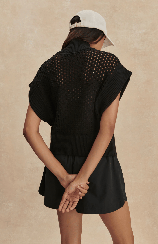 GAINES HALF ZIP KNIT in BLACK