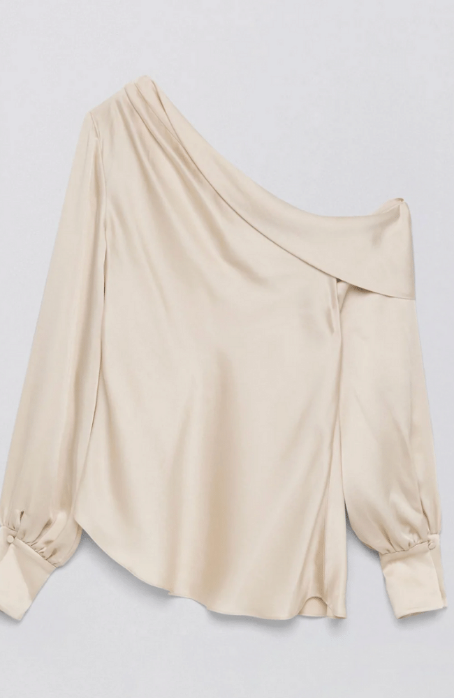 ALICE ONE SHOULDER TOP in CHAMPAGNE-SIMKHAI-FLOW by nicole