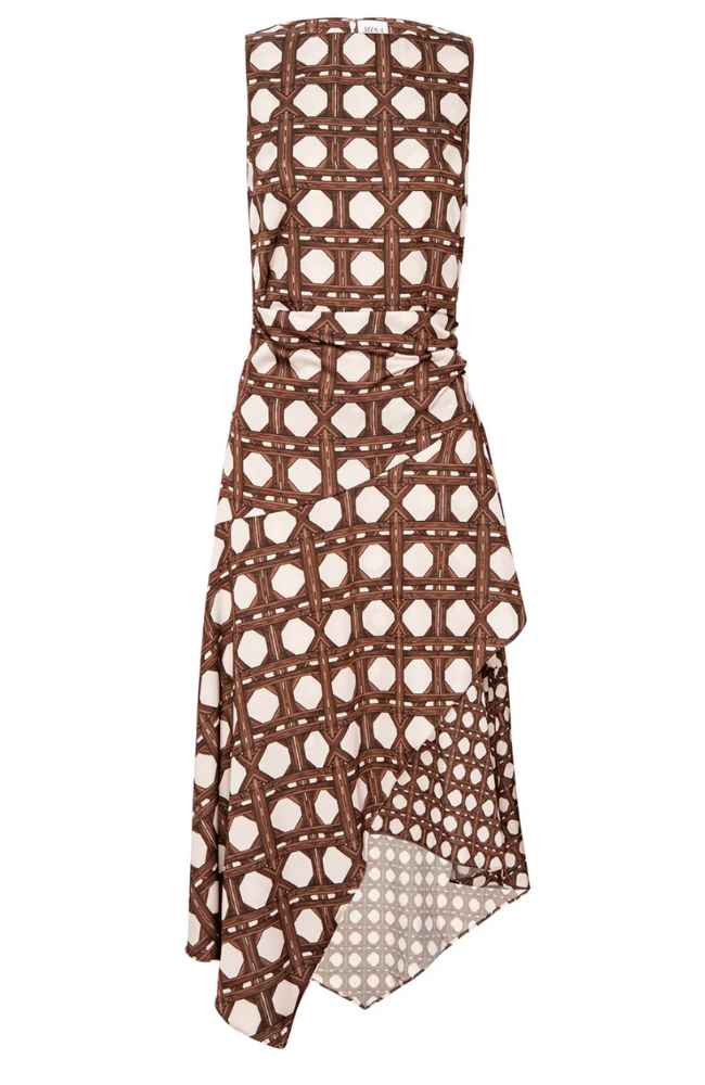 ALODIA DRESS in CHOCOLATE RATTAN TILE-MISA LOS ANGELES-FLOW by nicole