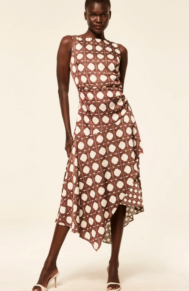 ALODIA DRESS in CHOCOLATE RATTAN TILE-MISA LOS ANGELES-FLOW by nicole