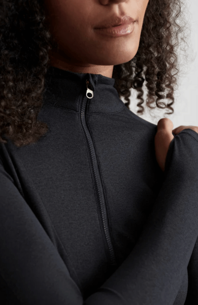 ALWAYS WARM HALF-ZIP BASE LAYER - BLACK MARL-Varley-FLOW by nicole