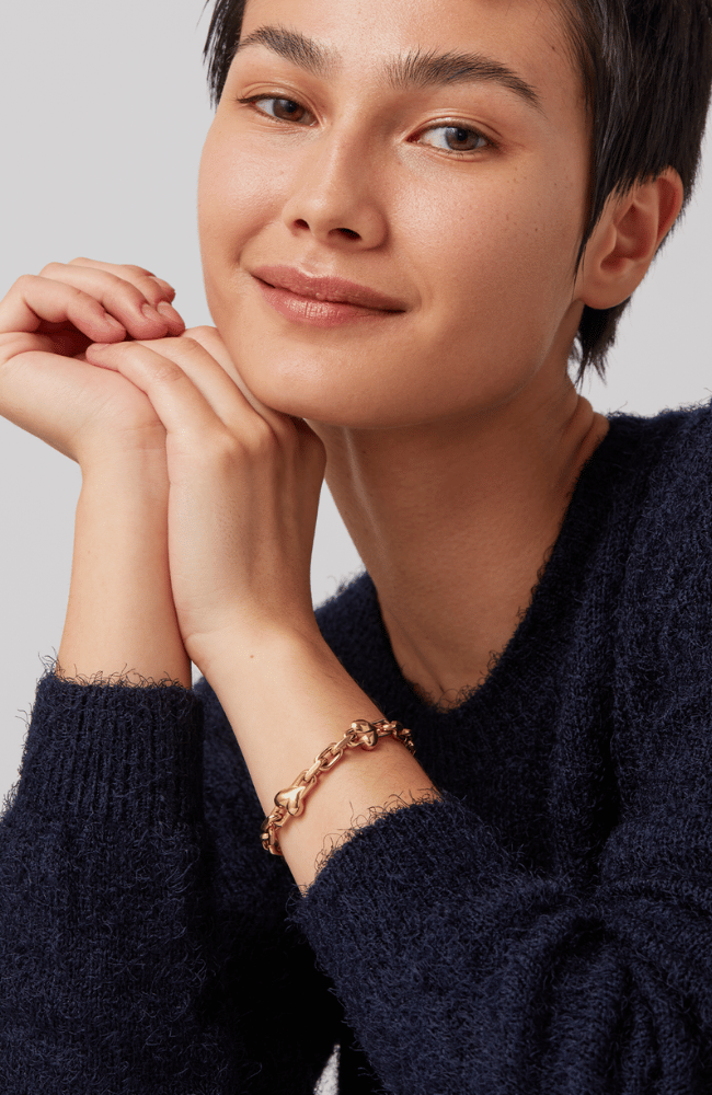 ART HEART CHAIN BRACELET in GOLD-JENNY BIRD-FLOW by nicole