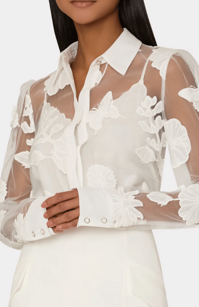 ASHLEY 3D BUTTERFLY EMBROIDERY BLOUSE-MILLY-FLOW by nicole