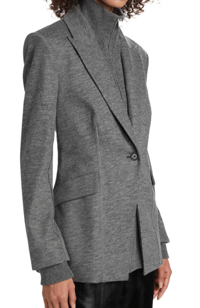 AUDEN KNIT COMBO BLAZER in WARM GREY-SIMKHAI-FLOW by nicole