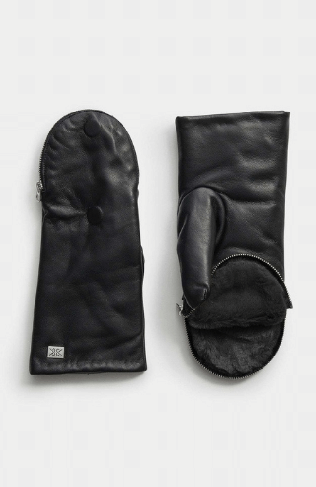 BETRICE LEATHER GLOVES - BLACK-SOIA &amp; KYO-FLOW by nicole